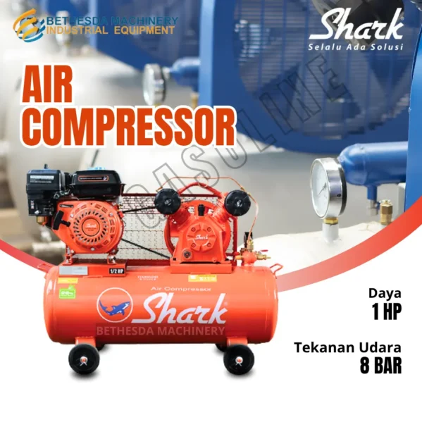 Kompresor Shark 1 Hp 8 Bar bensin 5.5 HP