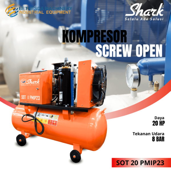Kompresor 20 HP 8 Bare Screw Open Shark SOT20PMIP23